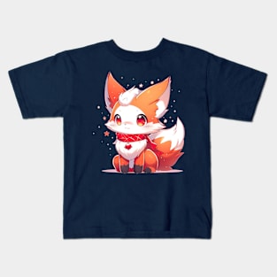 Cozy Fox Winter Vibes Kids T-Shirt